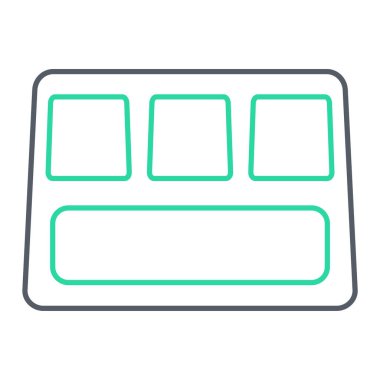 beyaz arkaplanda yeşil ve mavi kutu simgesi