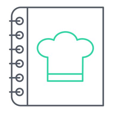 Aşçı kitabı ikonu. vektör illüstrasyonu