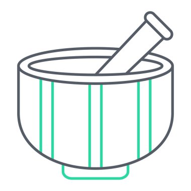 Havan topu ve tokmak ikonu. Web için tekila vektör simgelerinin özet çizimi