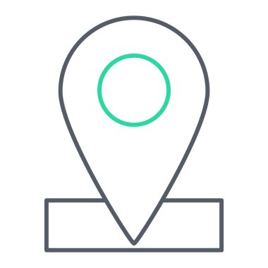 konum simgesi. Harita vektör çizgisi simgelerinin basit bir çizimi. düzenlenebilir vuruş