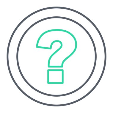 Soru işareti simgesi. İnce çizgi işareti. Güzel ve modern tarzın sembolü. vektör illüstrasyonu