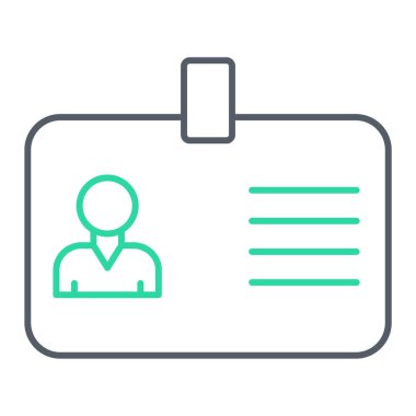 Kimlik kartı simgesi, vektör illüstrasyonu