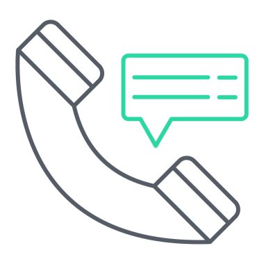 Telefon ikon vektörü. İnce çizgi işareti. İzole edilmiş kontür sembolü gösterimi