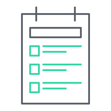 Web ve mobil uygulama tasarımınız, pano logo konseptiniz için beyaz arkaplanda izole edilmiş kontrol listesi simgesi vektörü