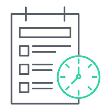 zamanlama vektörü ince çizgi simgesi