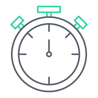 Kronometre simgesi. ana hatlı kronometre vektör resimleme sembolü