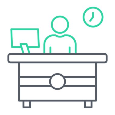 Dizüstü bilgisayarı olan bir adamın vektör çizimi