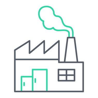 Fabrika binası ikon vektör çizimi tasarımı