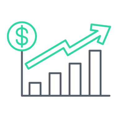 finansal büyüme grafik vektörü çizimi