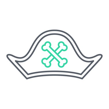 Kemik simgesi olan korsan şapkasının vektör çizimi