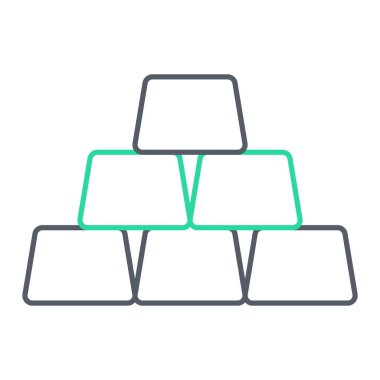 Tek altın çubuk simgesinin vektör illüstrasyonu