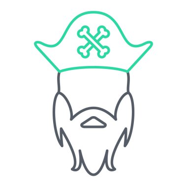 korsan çizgi simge vektör çizim