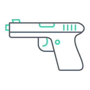 Silah ikonu. Web için tabanca vektör simgelerinin özet çizimi
