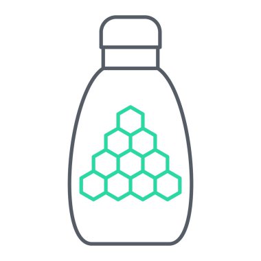 Bal kavanozu ikonu. Bal peteği vektör sembolünün ana hatları. ağ ve mobil için kullanılabilir