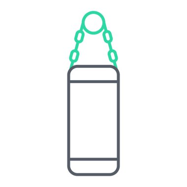 Kum torbası ikonu. Ana hatlı spor aletleri vektör çizimi. izole edilmiş sınır biçimi.