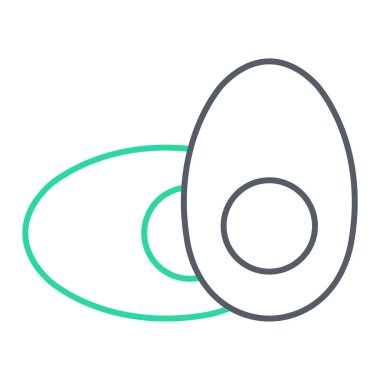 Avokado ikonu. Web için tavuk vektör simgelerinin özet çizimi