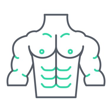 İnsan vücudu simgesi. Kas vektörü sembolünün özet çizimi.