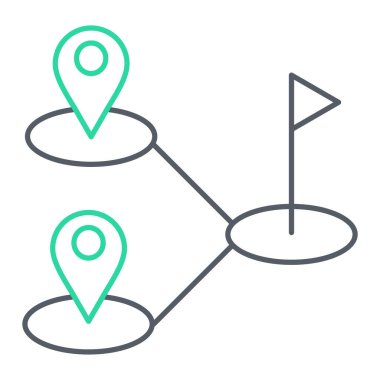 konum simgesi. Çizgi harita işaretleyici vektör resimleme çizelgesi. düzenlenebilir vuruş