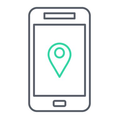 gps konum simgesi, vektör illüstrasyonu