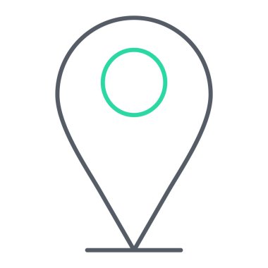 Harita iğne simgesi. konum belirleyici sembol. düz tasarım biçimi.