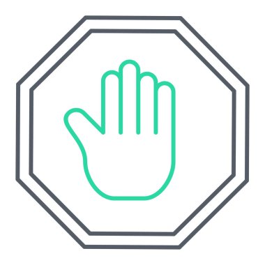 Dur işareti simgesi. El çizimi çizgi sembolü. vektör illüstrasyonu