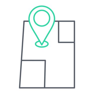 konum pin satırı simgesi, vektör illüstrasyonu