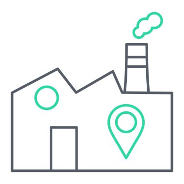 Fabrika simgesi vektör illüstrasyonu