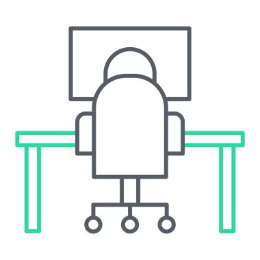 Ofisin vektör illüstrasyonu ve öğrenme simgesi