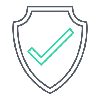 onay işareti simgesi ile kalkan. vektör çizim