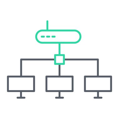 ağ paylaşım çizgisi simgesi, vektör illüstrasyonu