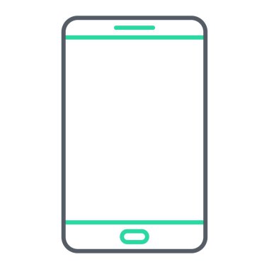 Akıllı telefon aygıtı simgesi. Web için cep telefonu vektör simgelerinin düz çizimi