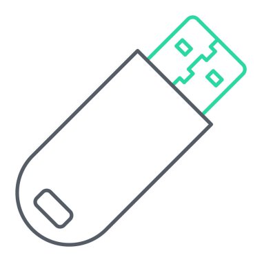 USB flash disk simgesi. Web için hafıza kartı vektör simgelerinin özet çizimi