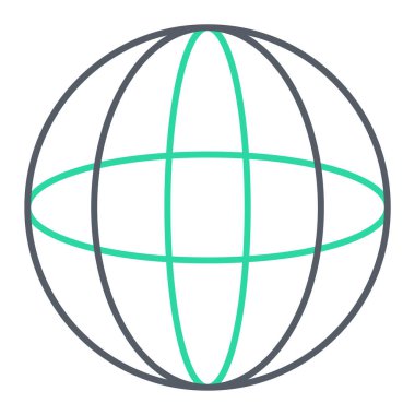 küresel ağ simgesi. Web tasarımı için küresel vektör sembolünün basit bir gösterimi