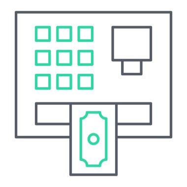ATM 'de. Web simgesi basit illüstrasyon