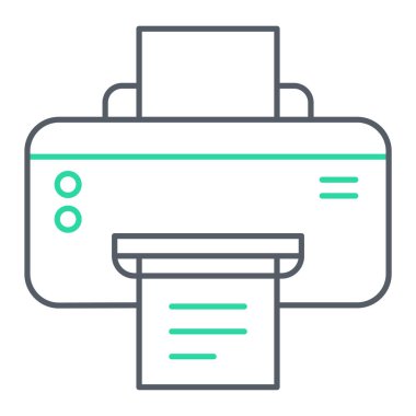 Web ve mobil uygulama tasarımınız için beyaz arkaplanda izole edilmiş yazıcı simgesi vektörü, faks logosu konsepti