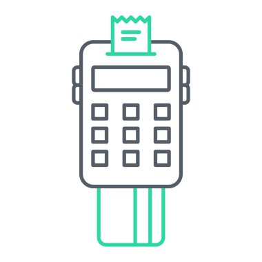 ATM makine simgesi. Bitcoin çip vektör çizim çizelgesi tasarımı.