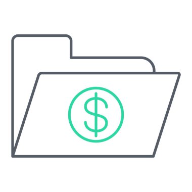 para klasörü simgesi vektörü. İnce çizgi işareti. izole edilmiş sınır sembolü çizimi