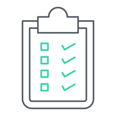 Kontrol listesi simgesi. Web için kontrol listesi vektör simgelerinin basit illüstrasyonu