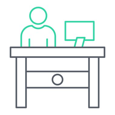 Ofis ve eğitim ikonunun vektör illüstrasyonu