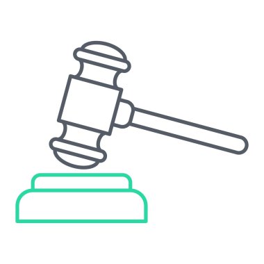 Yargıç tokmak simgesi. Vektör konsept illüstrasyon tasarımı için.