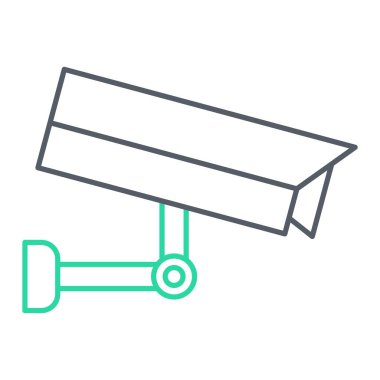 Güvenlik kamerası simgesi. CCTV sistem vektör sembolü taslağı. beyaz arkaplanda izole