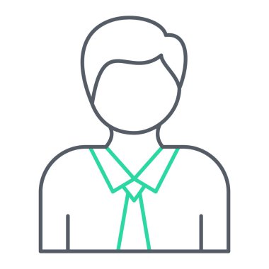 İş adamı ikonu. Web için insan vektör çizgisi simgelerinin basit çizimi