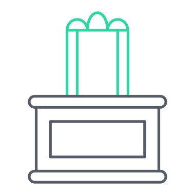 Hediye kutusu simgesi. Web için mevcut vektör simgelerinin özet çizimi