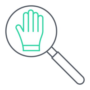 Büyüteç simgesi. Beyaz arkaplanda izole edilmiş web tasarımı için el ele büyüteç sembolü