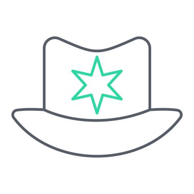 Şapka ikonu. Web için kovboy vektör simgelerinin özet çizimi