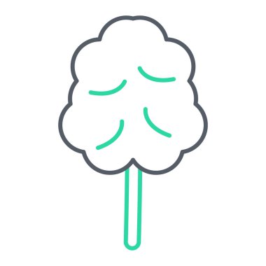 Beyaz arka planda yeşil çizgi dondurma ikonu. vektör illüstrasyonu