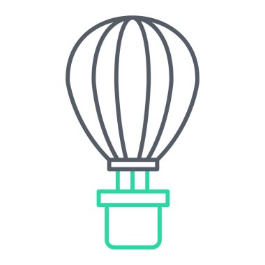 Sıcak hava balonu ikonu. Web için aerostat vektör çizgisi simgelerinin özet çizimi