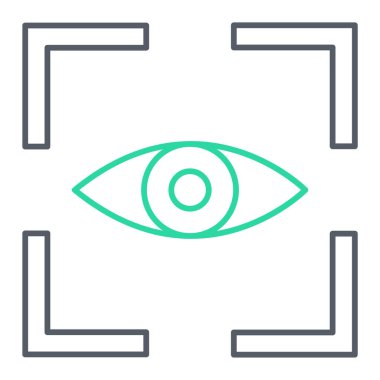 Göz çizgisi simgesi, vektör çizimi