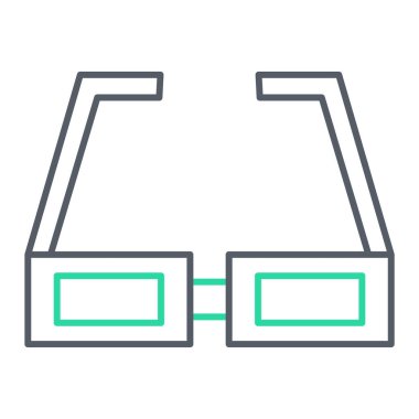 Gözlük ikonu vektörü. İnce çizgi işareti. izole edilmiş sınır sembolü çizimi