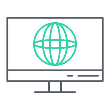 Küre simgesi ile gözlemle. vektör illüstrasyonu